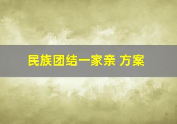 民族团结一家亲 方案